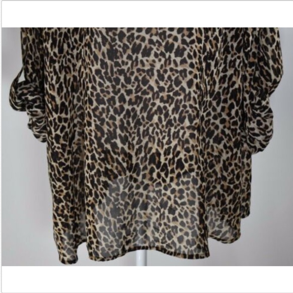 Lane Bryant roll tab blouse top shirt  22 24 print - Picture 7 of 8